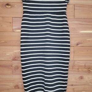 Bebe Monochrome Striped Skirt